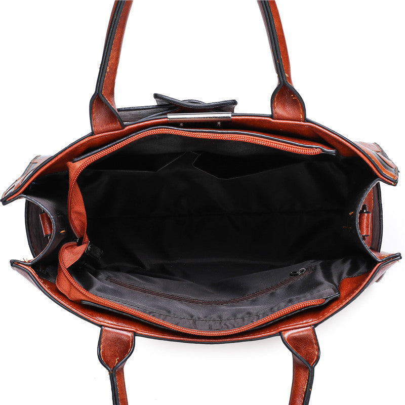 Embossed letters one-shoulder three-piece mother and daughter bag - Bellarte Enchanté Embossed letters one-shoulder three-piece mother and daughter bag